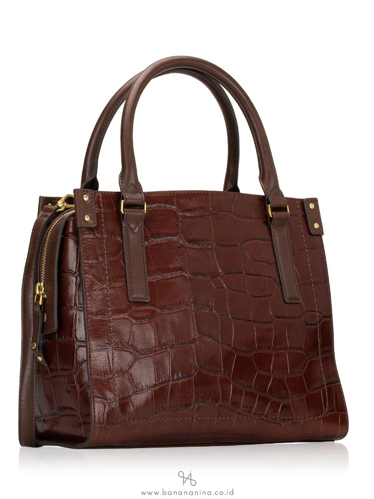 FOSSIL SHB1958204 Claire Croco Satchel Brown