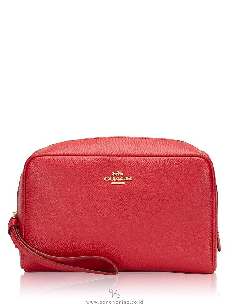 COACH 24797 Crossgrain Leather Cosmetic Case 20 True Red