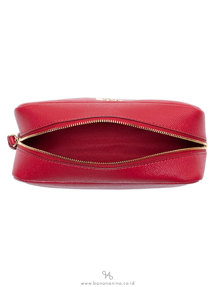 COACH 24797 Crossgrain Leather Cosmetic Case 20 True Red