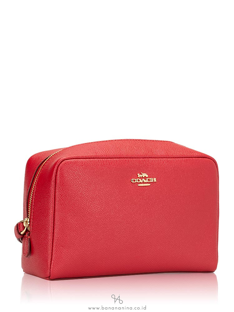COACH 24797 Crossgrain Leather Cosmetic Case 20 True Red