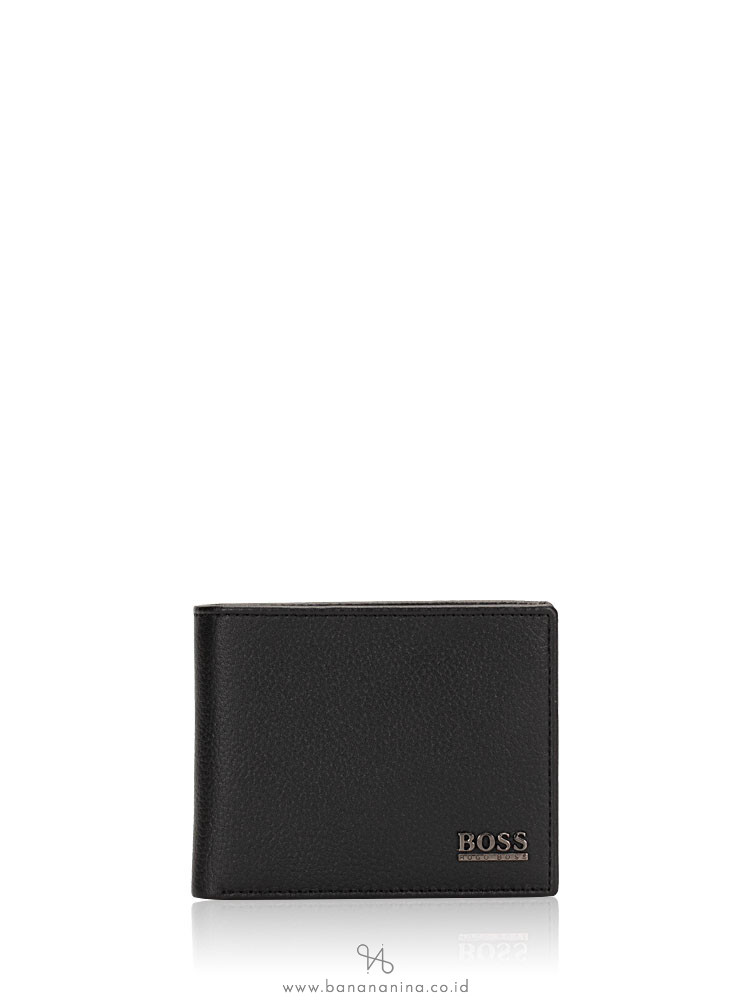 HUGO BOSS Men Moneme Leather Bifold Wallet Black