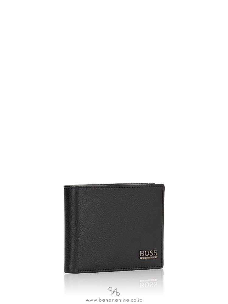 HUGO BOSS Men Moneme Leather Bifold Wallet Black