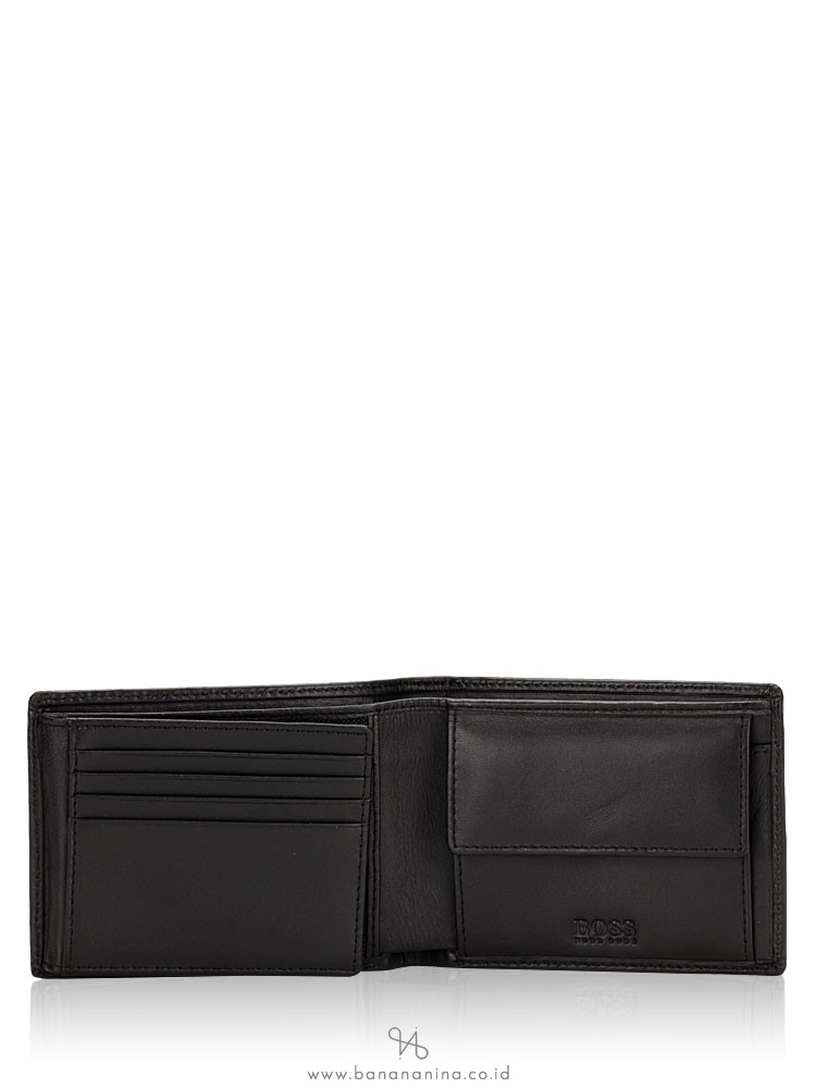 HUGO BOSS Men Arezzo Leather Bifold Wallet Black