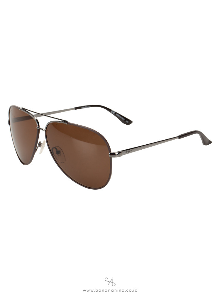 SALVATORE FERRAGAMO SF131S Aviator Brown Gunmetal