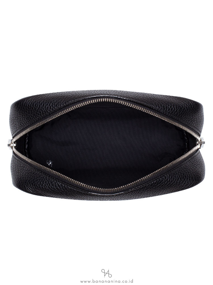 BALLY Leather Zip Pouch Black