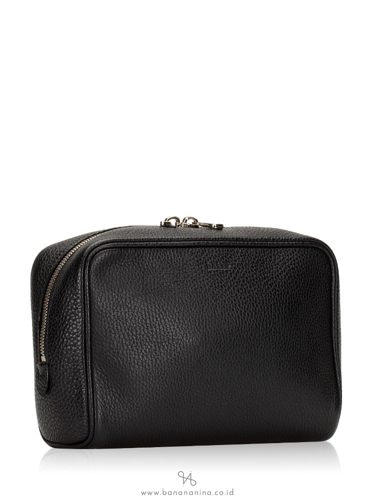 BALLY Leather Zip Pouch Black
