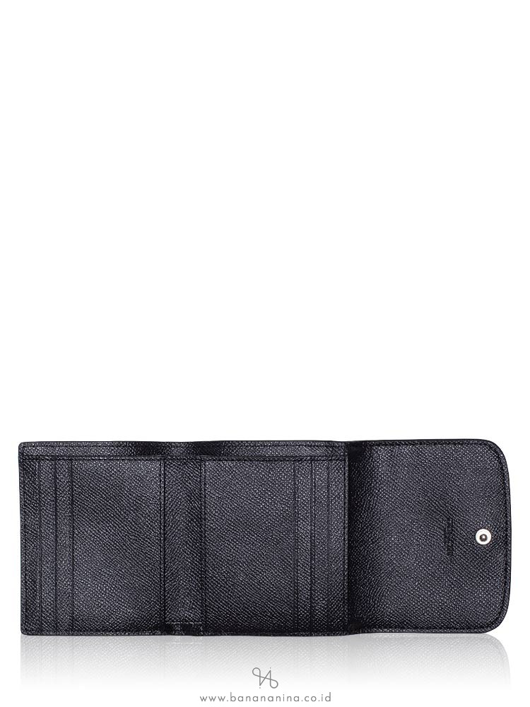 COACH 21069 Metallic Crossgrain Small Wallet Gunmetal