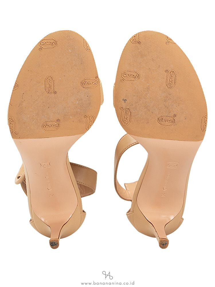 GIANVITTO ROSSI Portofino Heeled Sandals Cream Sz 37