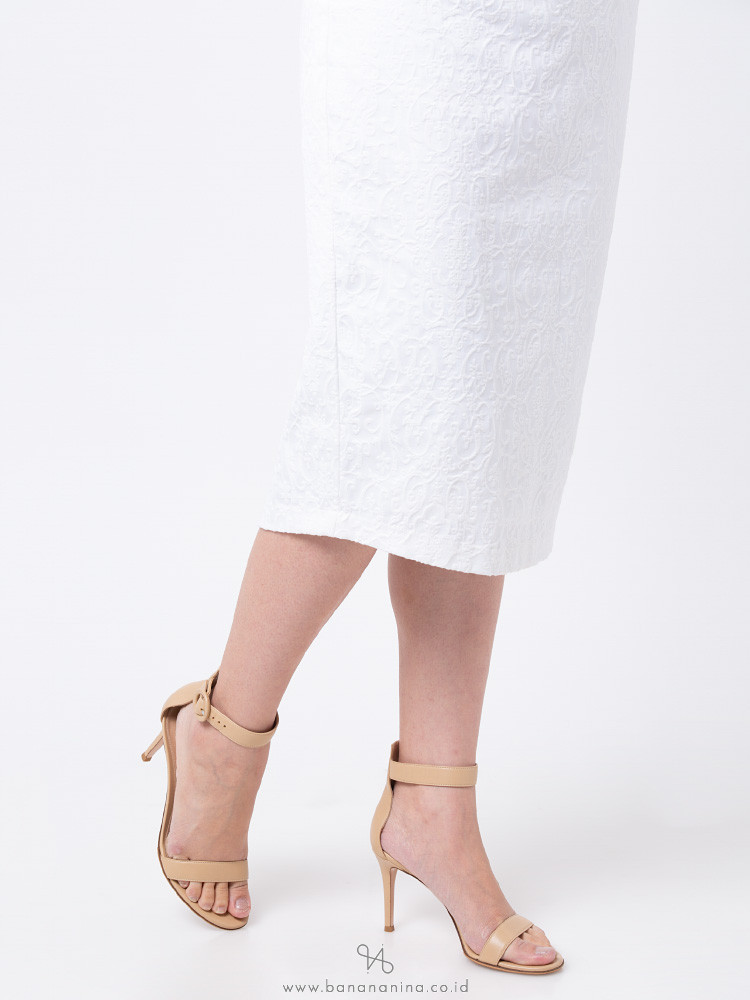 GIANVITTO ROSSI Portofino Heeled Sandals Cream Sz 37