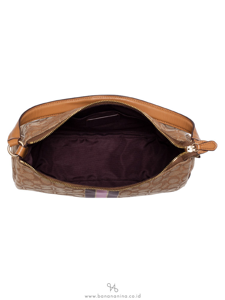 COACH 39042 Signature Jacquard Stripe Hobo Khaki Multi