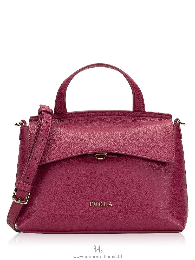FURLA Niki Leather Small Satchel Amarena