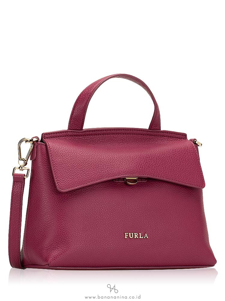 FURLA Niki Leather Small Satchel Amarena
