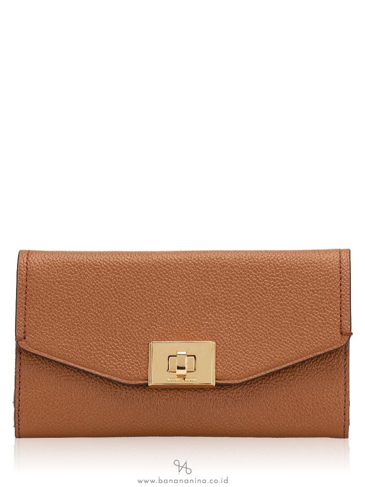 MICHAEL KORS Cassie Large Leather Trifold Wallet Luggage