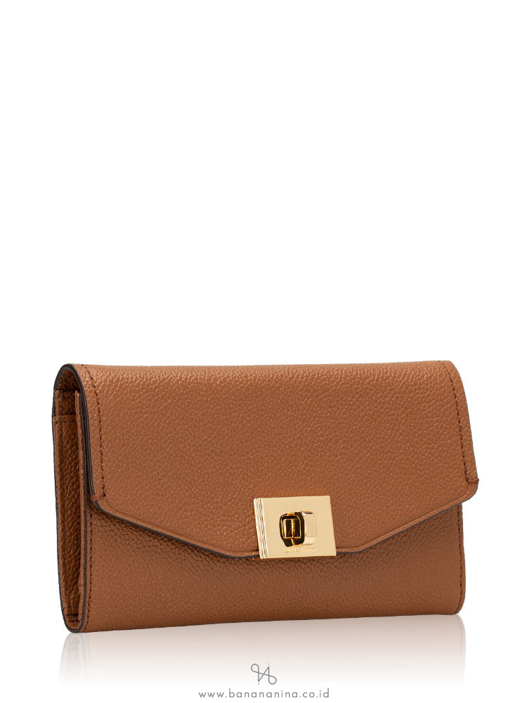 MICHAEL KORS Cassie Large Leather Trifold Wallet Luggage