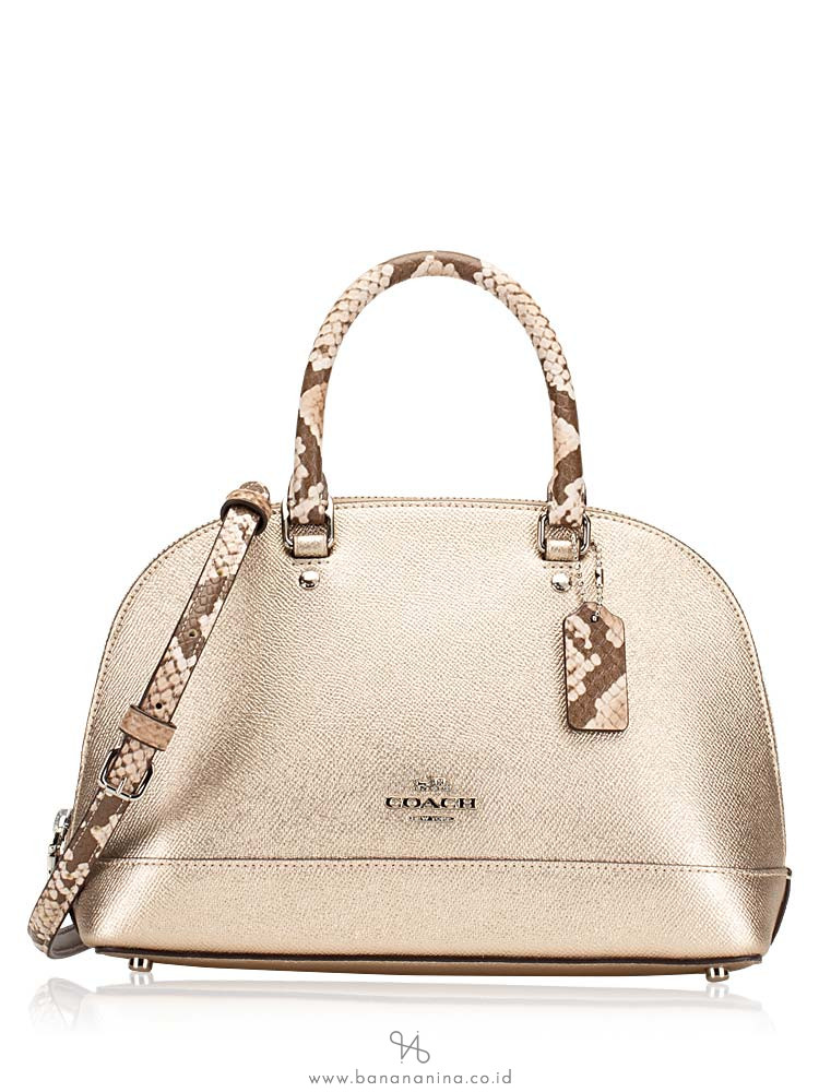 COACH 38057 Metallic Exotic Trim Mini Sierra Platinum
