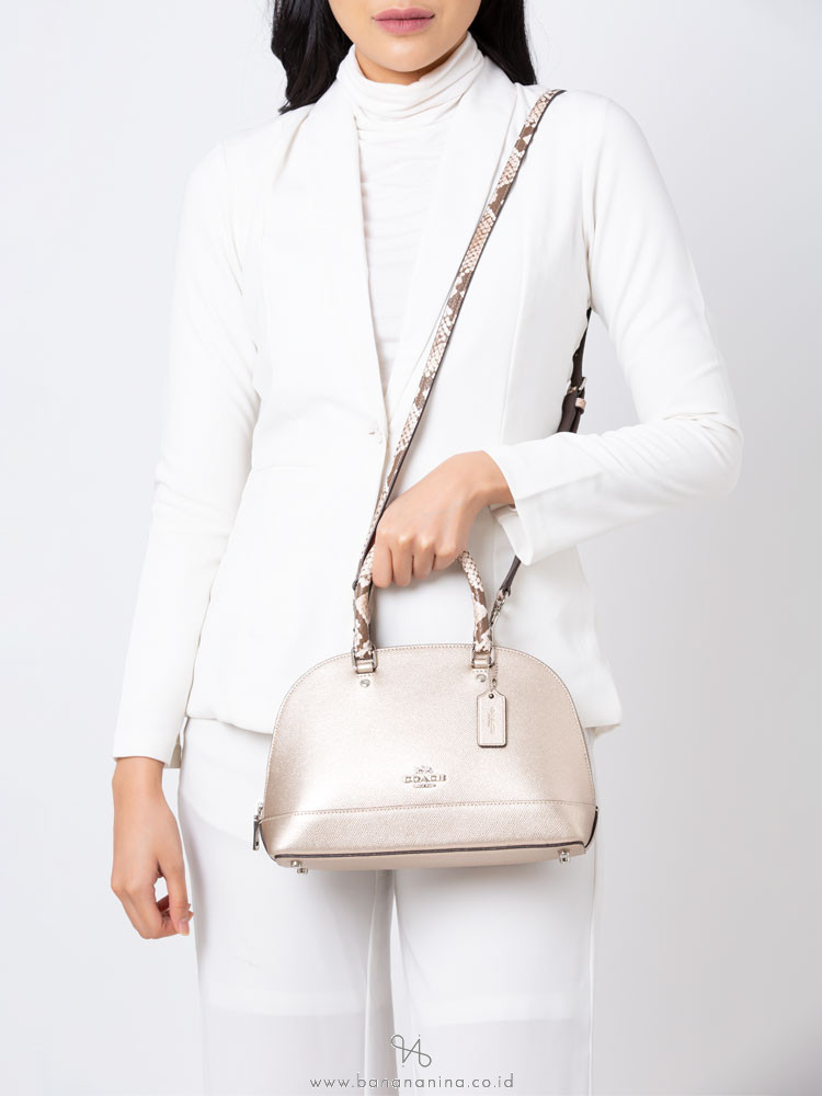 COACH 38057 Metallic Exotic Trim Mini Sierra Platinum