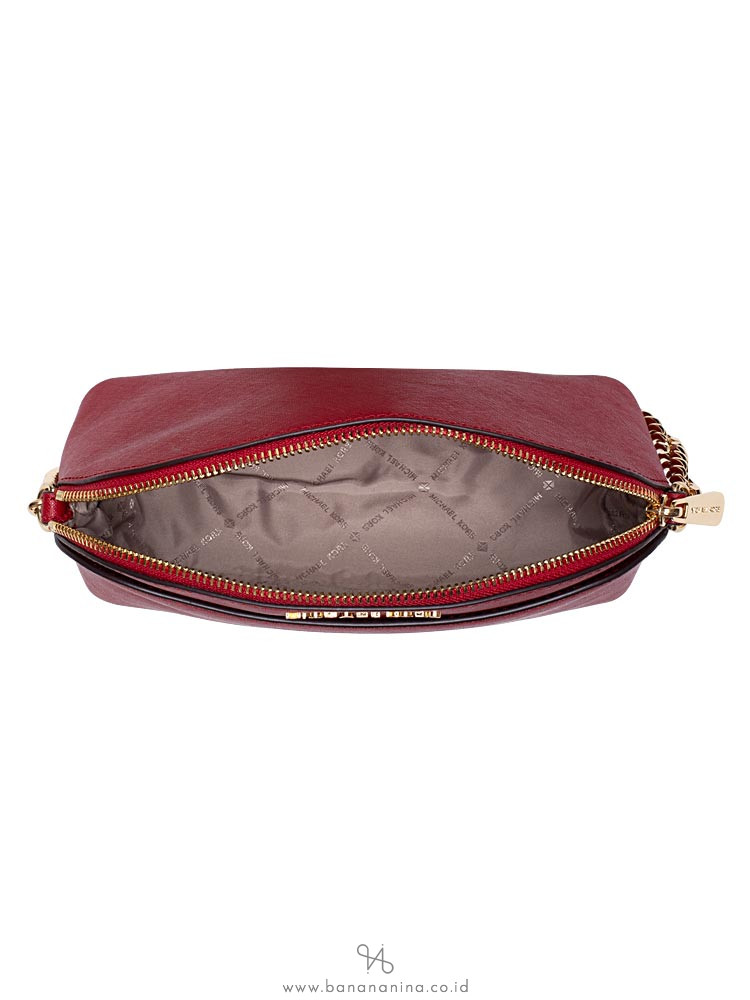 MICHAEL KORS Emmy Saffiano Medium Crossbody Scarlet