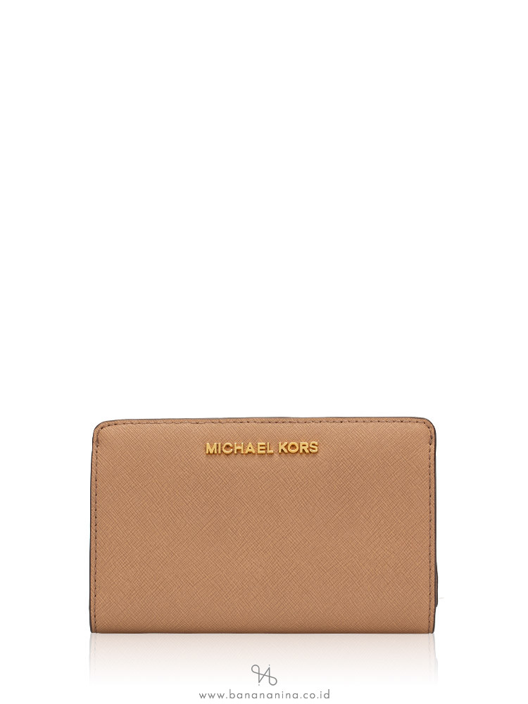 MICHAEL KORS Jet Set Saffiano Slim Bifold Wallet Dark Khaki