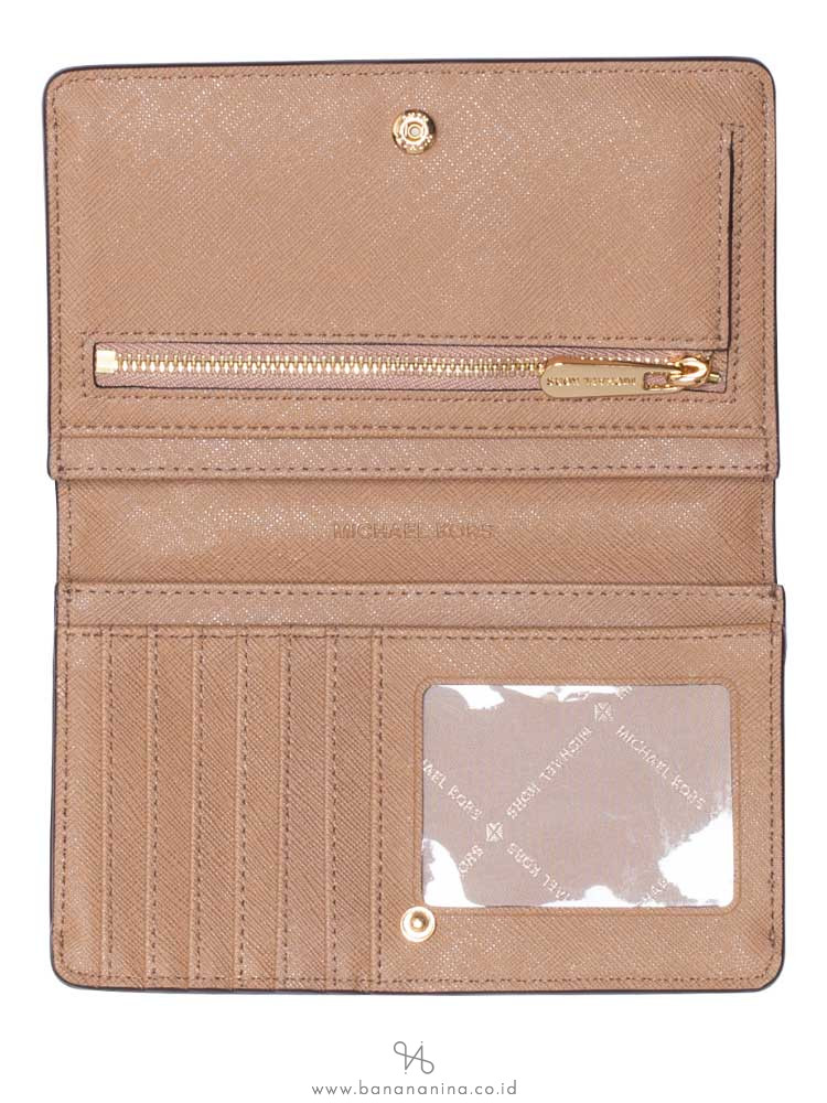 MICHAEL KORS Jet Set Saffiano Slim Bifold Wallet Dark Khaki