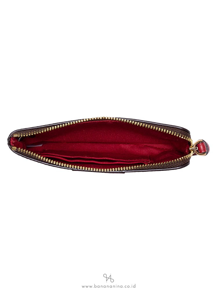 COACH 58035 Signature Small Wristlet Brown Peony