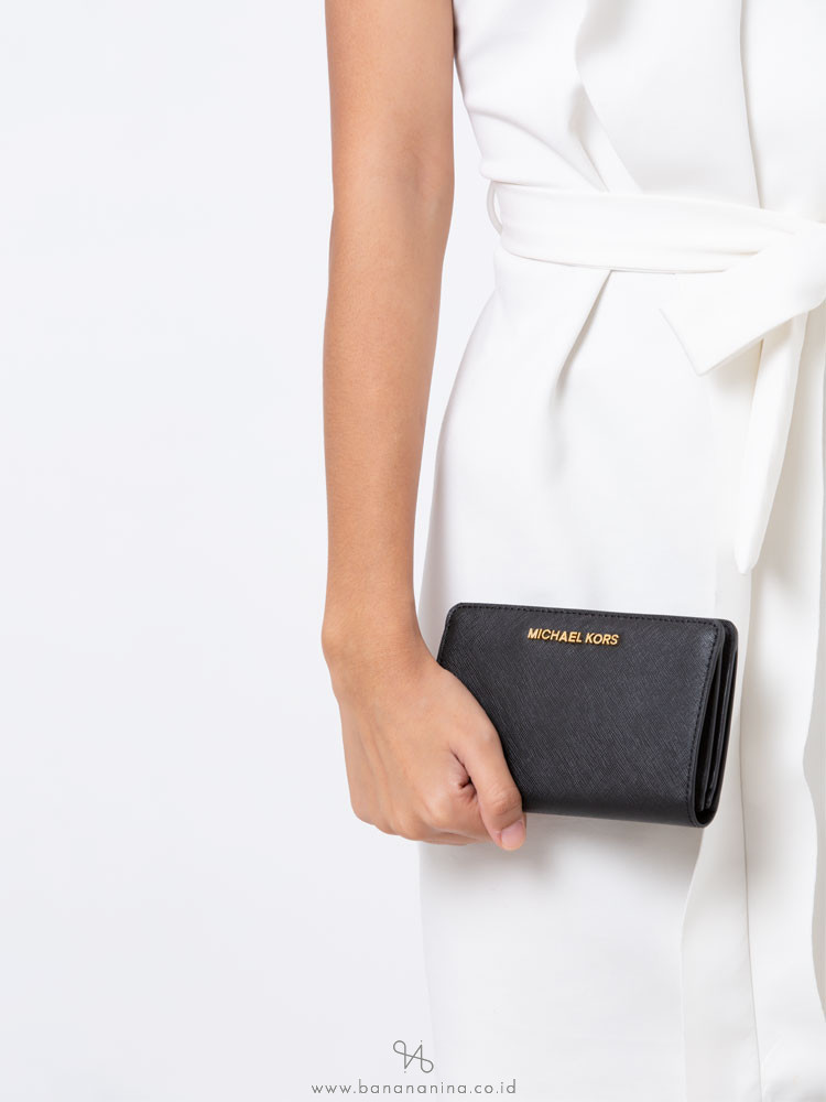 MICHAEL KORS Jet Set Saffiano Slim Bifold Wallet Black