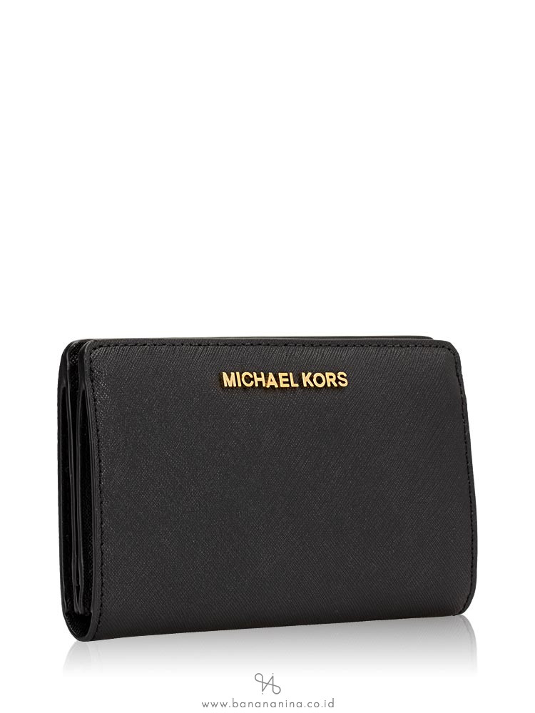MICHAEL KORS Jet Set Saffiano Slim Bifold Wallet Black