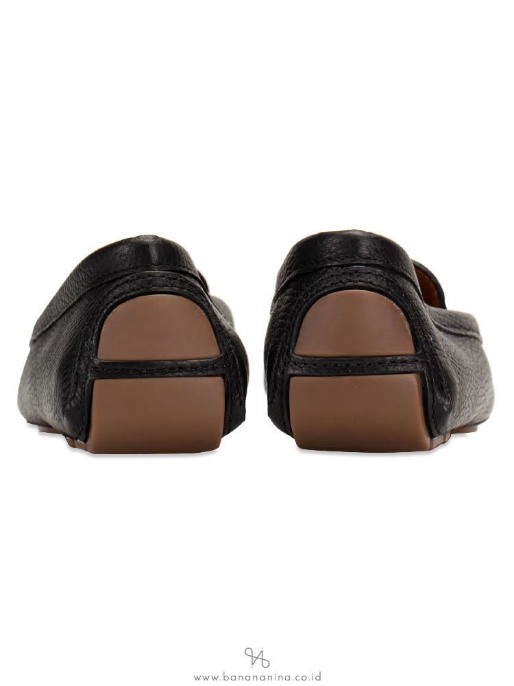 TORY BURCH Lowell 2 Tumbled Leather Loafers Black Sz 5