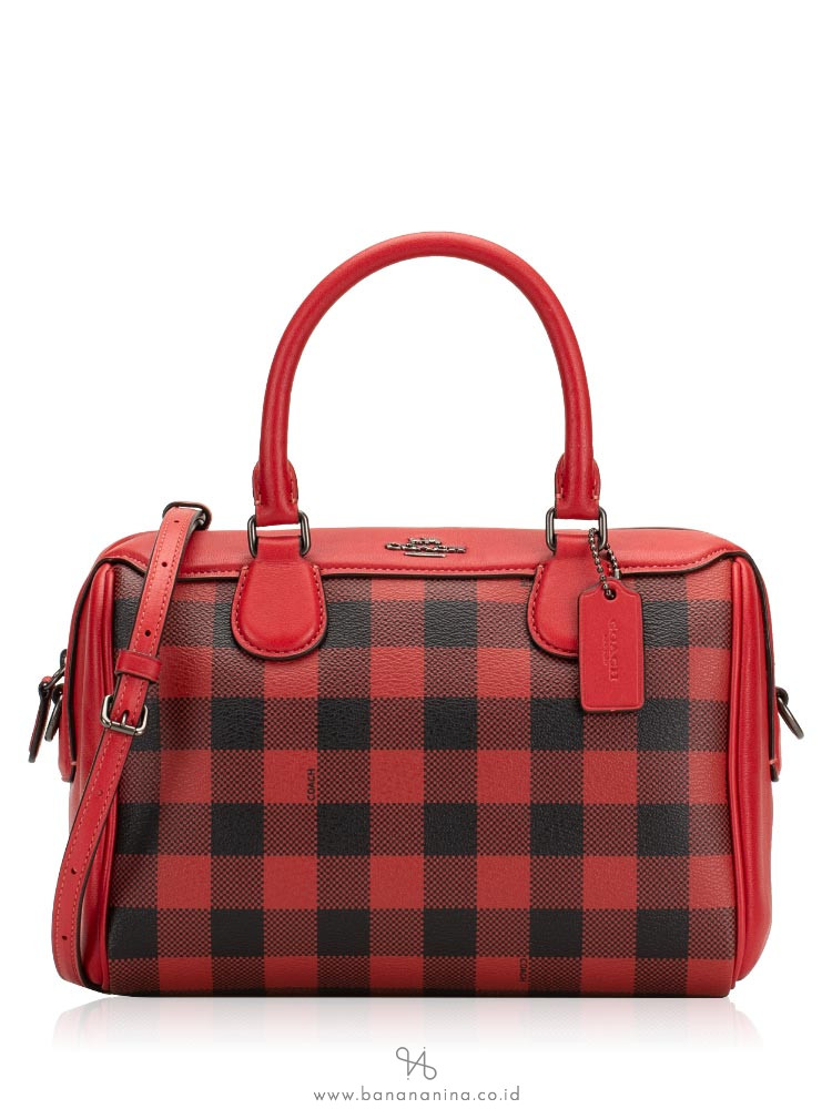 COACH 38948 Gingham Mini Bennet Ruby Multi