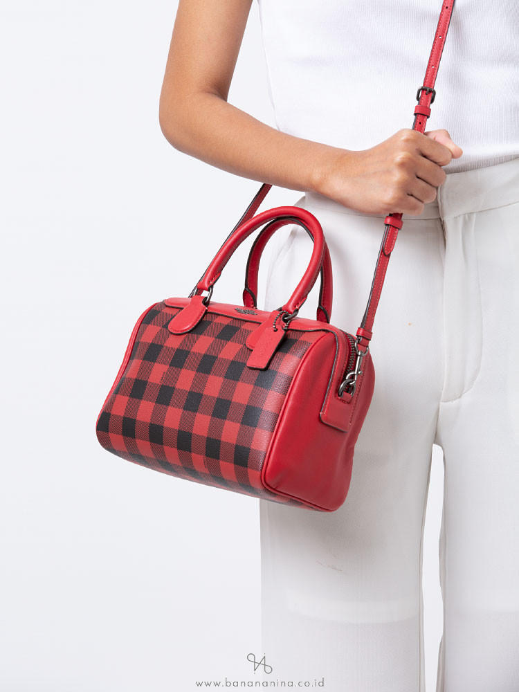 COACH 38948 Gingham Mini Bennet Ruby Multi