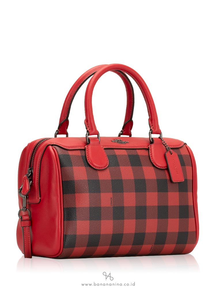 COACH 38948 Gingham Mini Bennet Ruby Multi