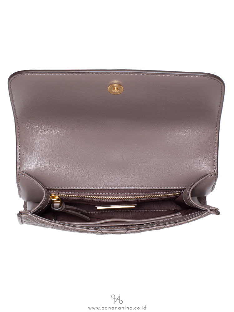 TORY BURCH Fleming Small Convertible Shoulder Bag Silver Maple