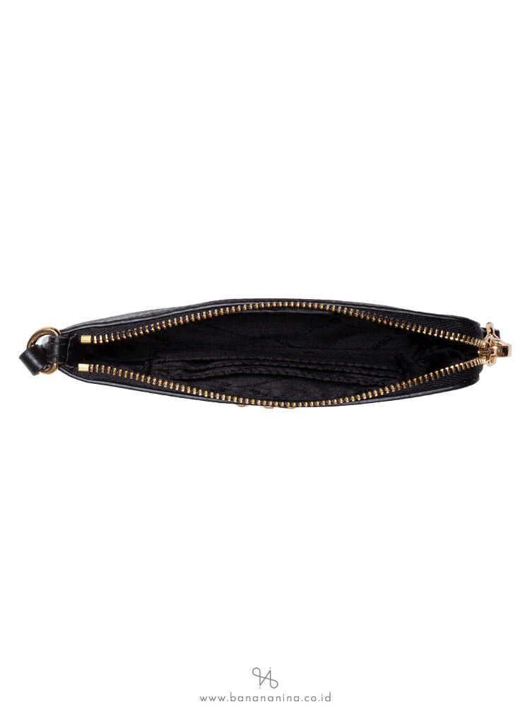 MICHAEL KORS Fulton Leather Medium Wristlet Black