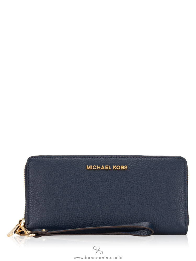MICHAEL KORS Jet Set Travel Leather Continental Wallet Navy