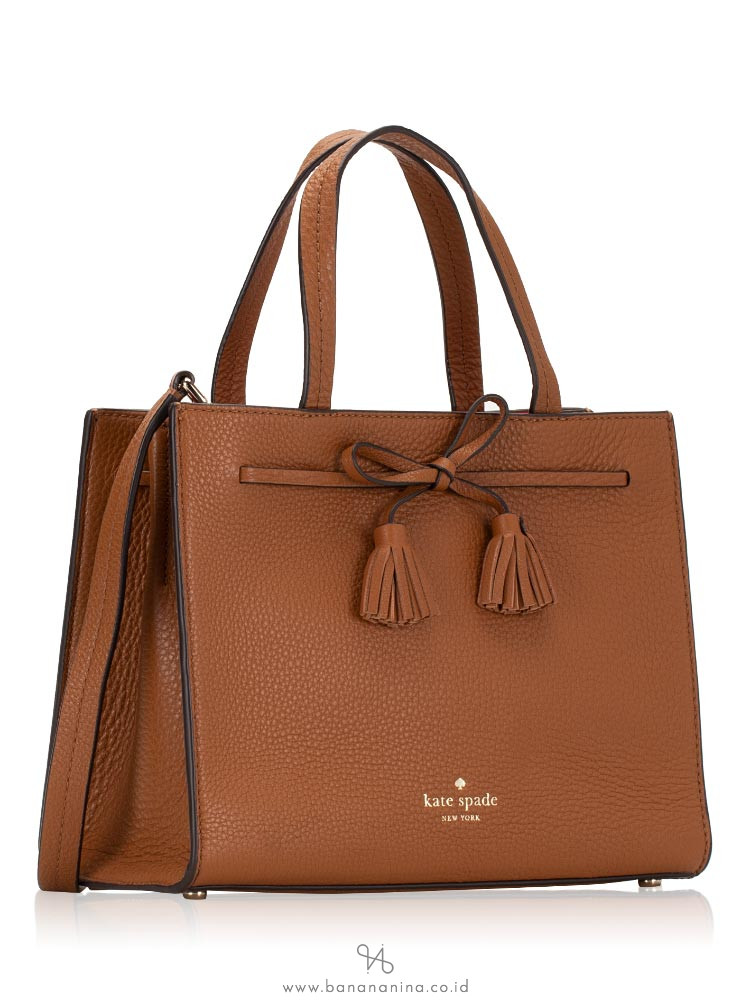 KATE SPADE Hayes Street Small Satchel Warm Cognac Red