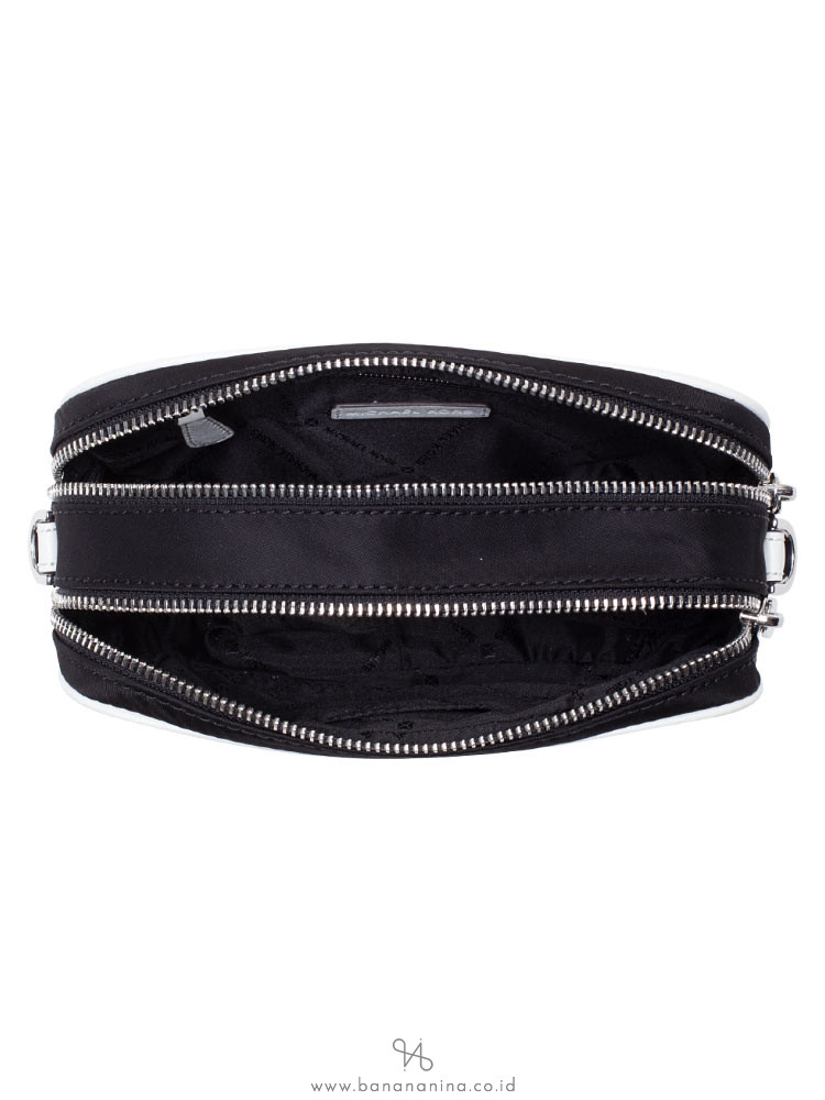 MICHAEL KORS Connie Nylon Small Camera Bag Black Optic White