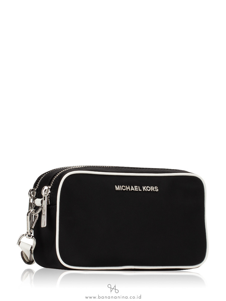 MICHAEL KORS Connie Nylon Small Camera Bag Black Optic White