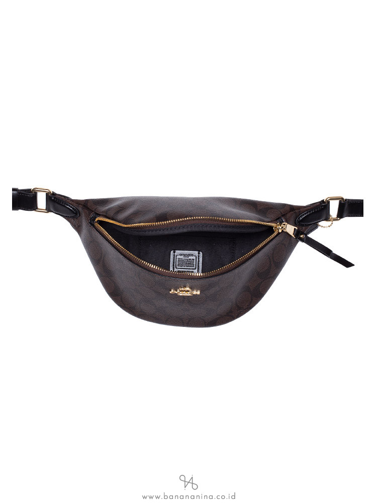 COACH 48740 Signature Belt Bag Brown Black