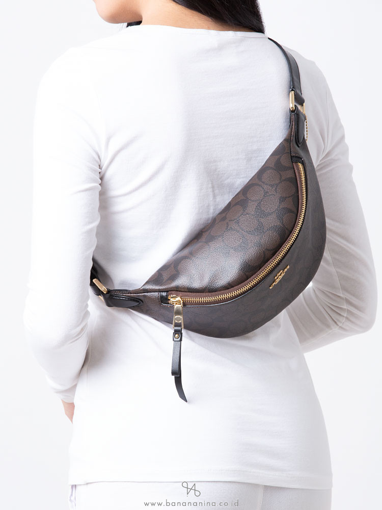 coach belt bag black signature