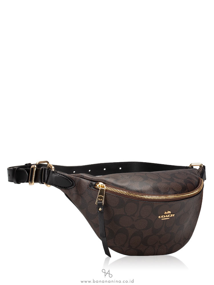 coach belt bag black signature