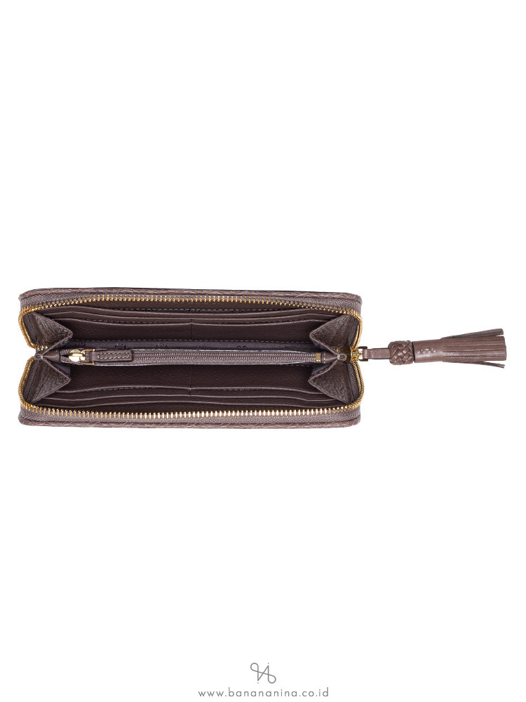 TORY BURCH Taylor Zip Continental Wallet Silver Maple