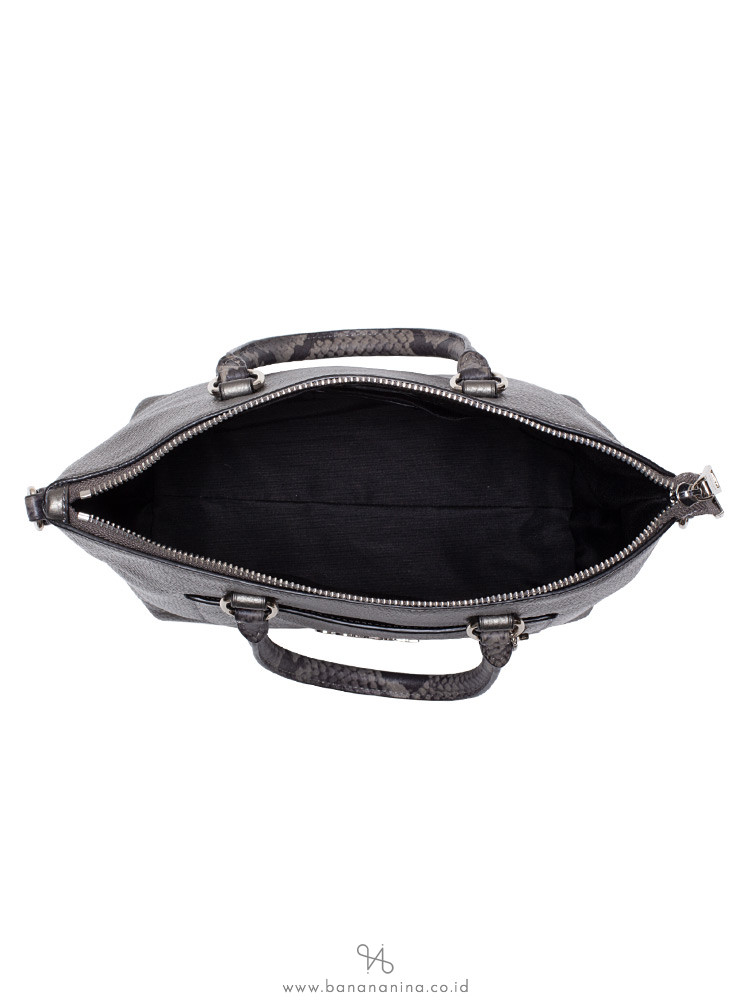COACH 38877 Metallic Exotic Trim Mini Emma Gunmetal