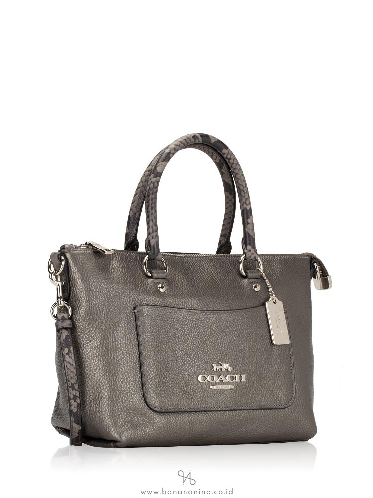 COACH 38877 Metallic Exotic Trim Mini Emma Gunmetal