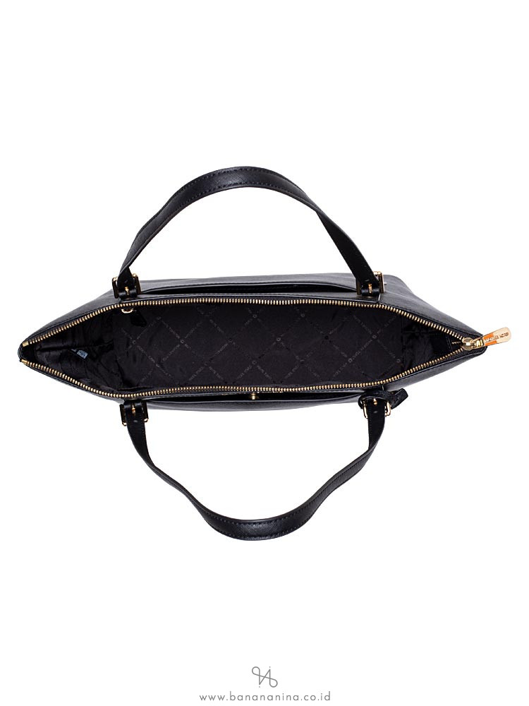 MICHAEL KORS Ciara Large Saffiano Top Zip Tote Black