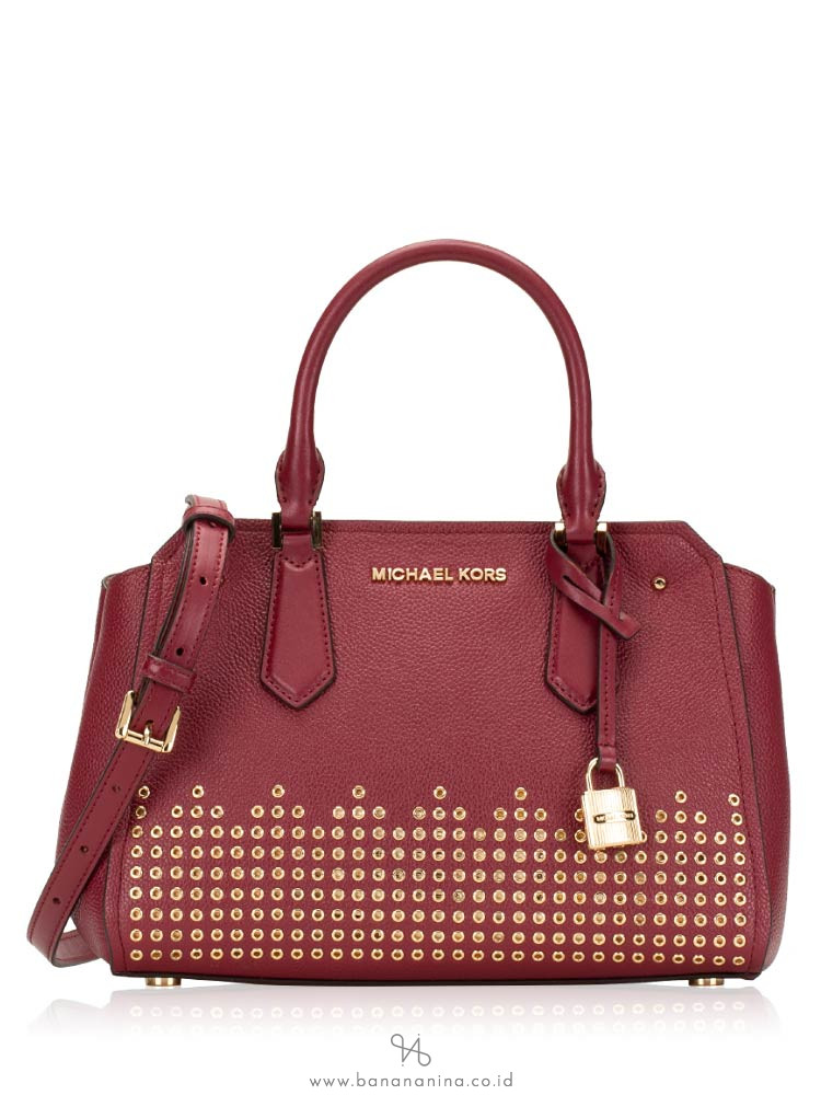 MICHAEL KORS Hayes Leather Medium Messenger Mulberry Ballet