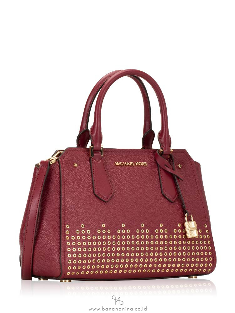 MICHAEL KORS Hayes Leather Medium Messenger Mulberry Ballet