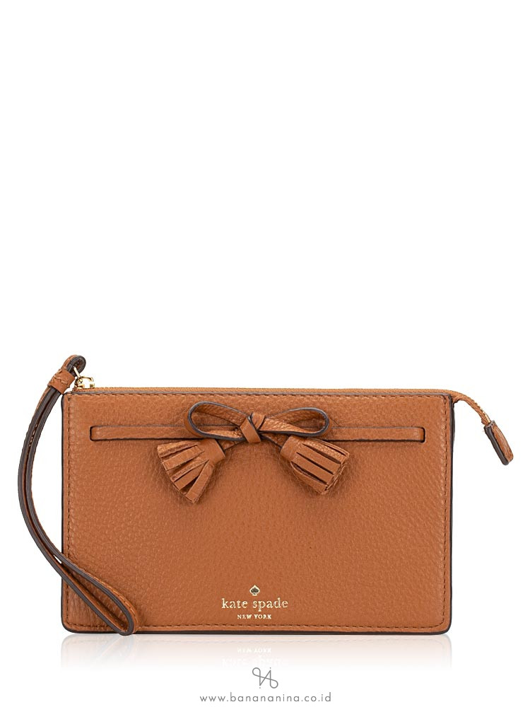 KATE SPADE Hayes Wristlet Warm Gingerbread Red
