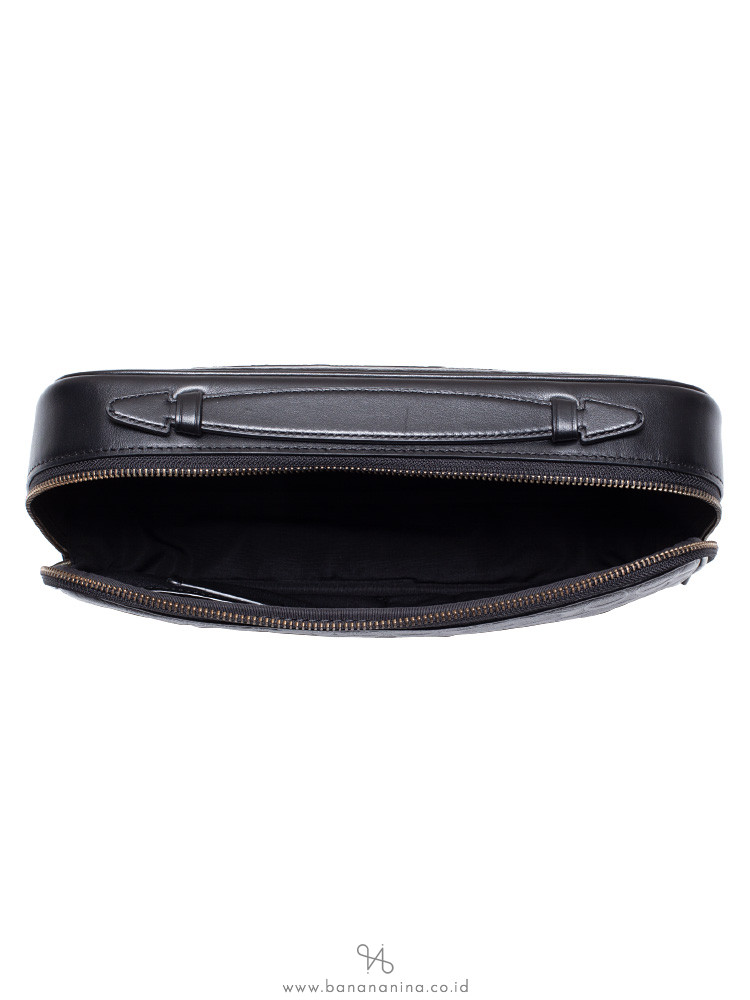 COACH Men 66555 Crossgrain Embossed Leather Multifunction Pouch Black