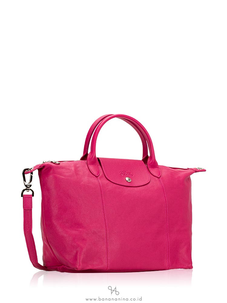 LONGCHAMP Le Pliage Cuir Medium SH Fuschia