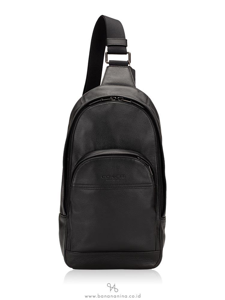 COACH Men 49312 Smooth Leather Houston Sling Pack Black