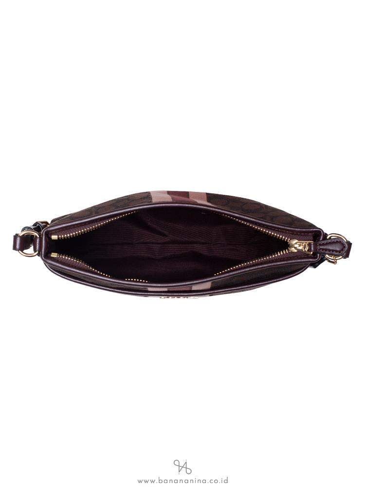 COACH 39041 Signature Jacquard Stripe File Crossbody Brown Multi